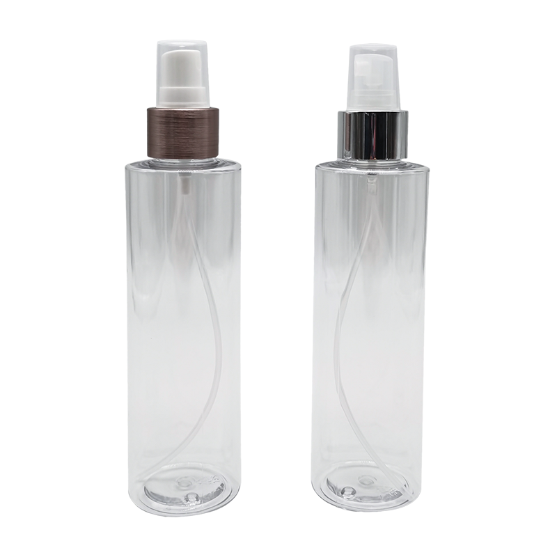 Transparent flat shoulder spray bottle