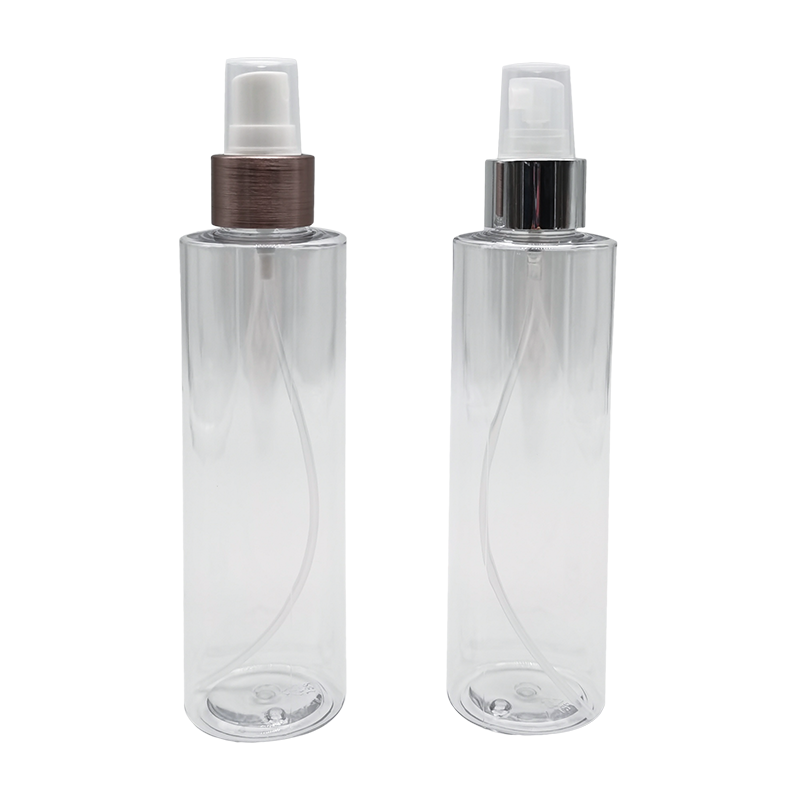Transparent flat shoulder spray bottle