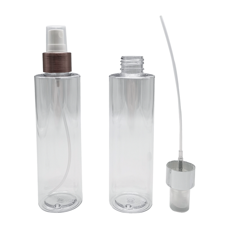 Transparent flat shoulder spray bottle