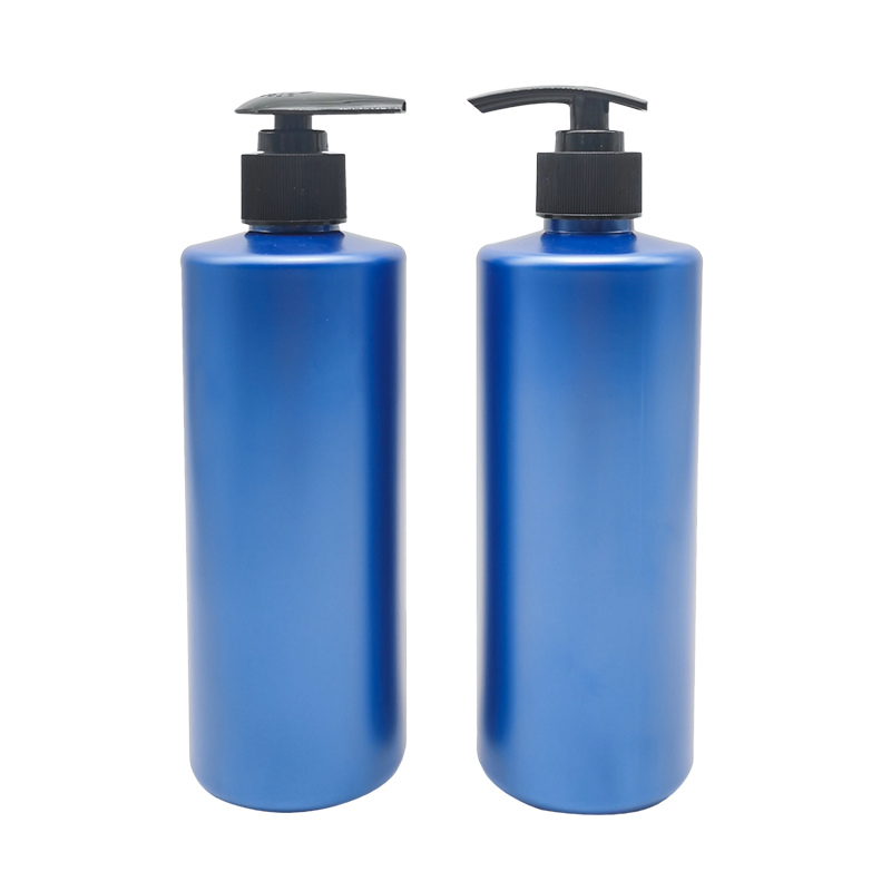Blue shampoo shower gel lotion bottle