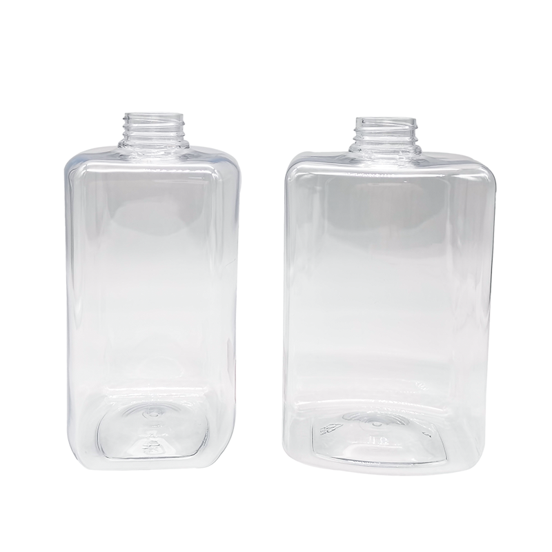 Square transparent shampoo shower gel lotion bottle