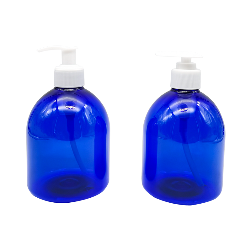 Blue hand sanitizer bottle